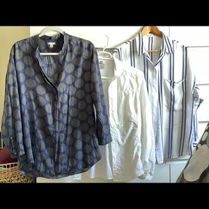 REI size M, GAP size L, MNG size XL botton down blouses. Three at one price.